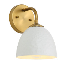 Golden 6950-1W MBS-WHT - Golden Lighting Shepard 1-light Wall Sconce in Modern Brass and Matte White shade